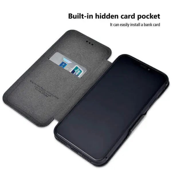 iphone 13 pro max puloka® card holder leather flip wallet mobile case