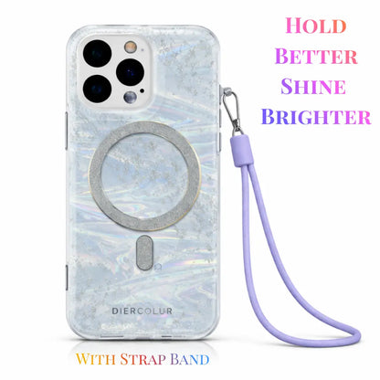 Shimmer Luxe MagSafe Case With Hand Strap For iPhone 15 Pro