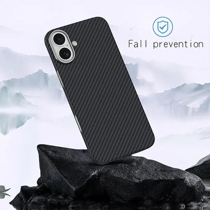 iPhone 16 Series Ultra-Slim Soft Carbon Fiber MagSafe Case with Metal Frame Camera Protection