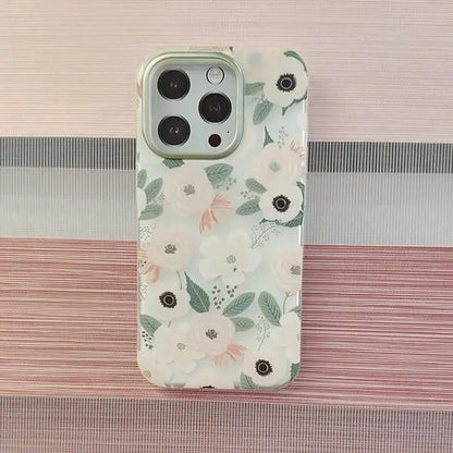 iPhone 15 Mikalen Pink Floral Print Clear Mobile Case