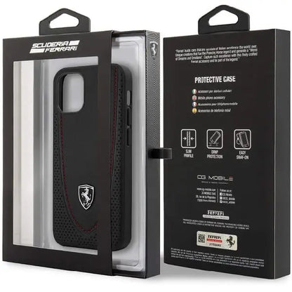 iPhone 13 Ferrari Ventilated Leather Cover With Centre Curved Design