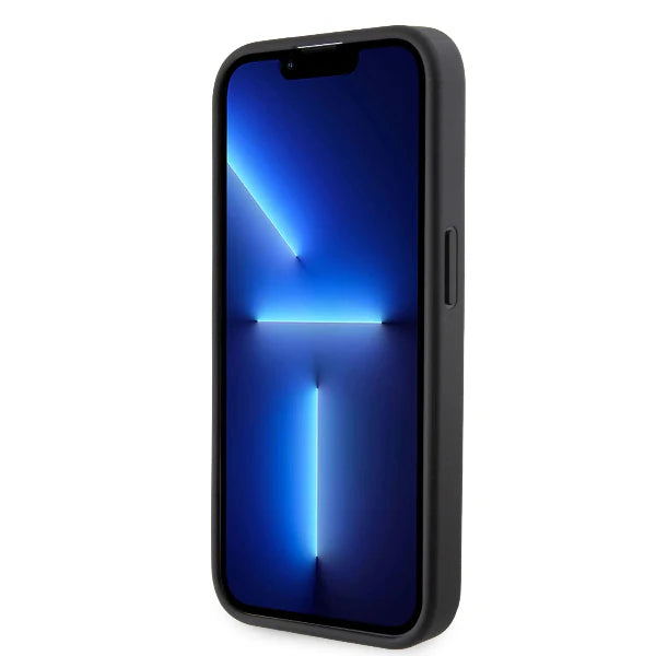 iphone 15 pro max bmw black leather case with grip stand