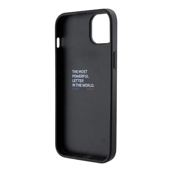 iphone 15 pro max bmw black leather case with grip stand