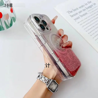 iPhone 16 Series Glitter Magsafe Clear Phone Cover