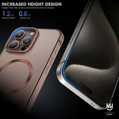 iPhone 16 Pro Max Magsafe Shining Frame of chrome & Metal Phone Cover with Camera Protection